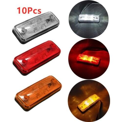 10Pieces 10-30V Red White Amber Clearance Side Marker Indicator Light For Trailer Truck Caravan Signal lights turn lights E8