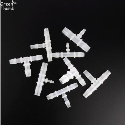 50pcs Plastic 8~14mm-4~12mm Reduced 3way Connectors White Transparent Hose Pipe Adapter Aquarium Air Pump Fish Tank Fittings