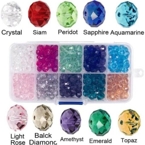 8mm glass wheel bead sleeve box beaded beads DIY handmade earrings bracelet jewelry accessories material