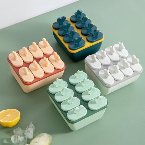 8 Cell Kitchen Ice Cube Molds Reusable Popsicle Maker DIY Ice Cream Tools Kitchen Lolly Mould Tray Bar Tools