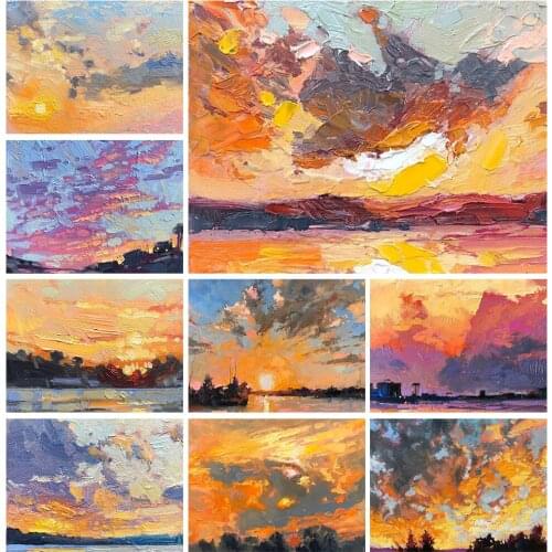 Diamond Painting 5D DIY Oil Painting Wind Sunset Handmade Rhinestones Exquisite Home Art Decoration Painting Can Be Customized