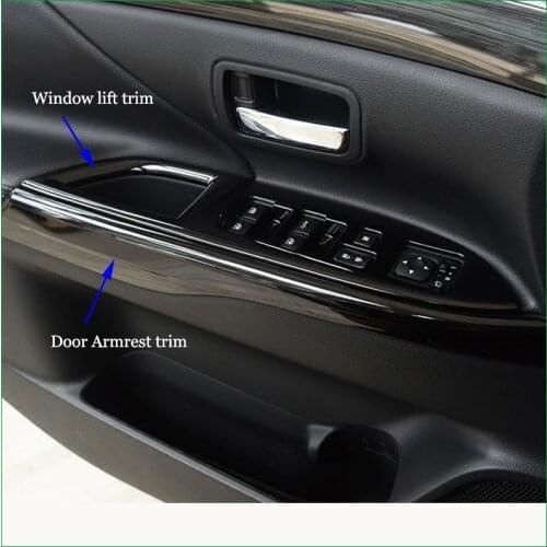 Car Cover For Mitsubishi Outlander 2013 2014 2015 2016 2017 2018 ABS Plastic Interior Door Armrest Window Lift Frame Cover Trim