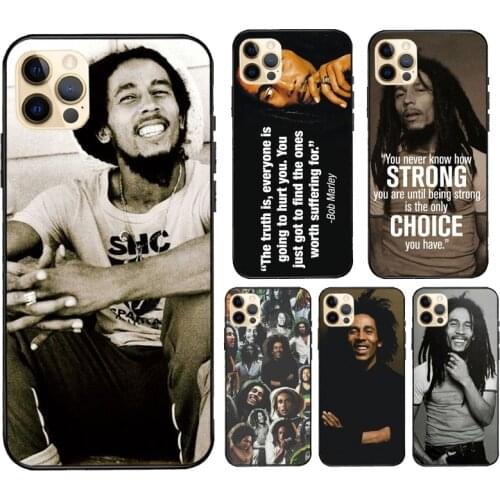 Bob Marley Quotes Rasta Reggae Case For iPhone 12 Pro Max mini XS XR SE 2020 6S 7 8 Plus Coque For iPhone 11 Pro Max