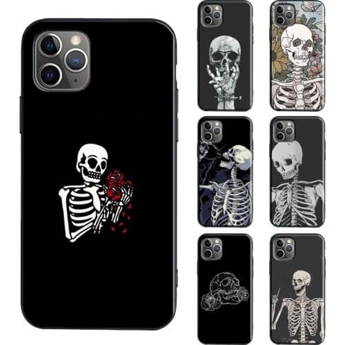 Skeleton Skull Bones Case For iPhone 12 mini 11 Pro Max 6S 7 8 Plus X XR XS Max SE 2020 TPU Cover Coque