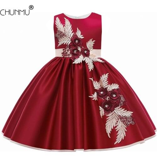 Baby Lace Applique Princess Dress For Girl Elegant Birthday Party Wedding Dress Girl Dress 3-10 Years Vestido Baby Girls Clothes
