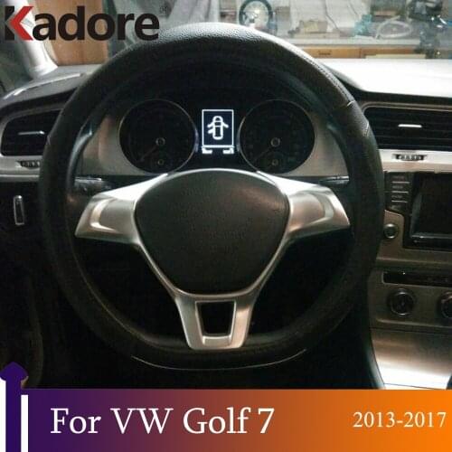 For Volkswagen Golf 7 2013-2017 For MK7 Polo 2017 2018 Matte Steering Wheel Decorative Frame Cover Trim Interior Mouldings