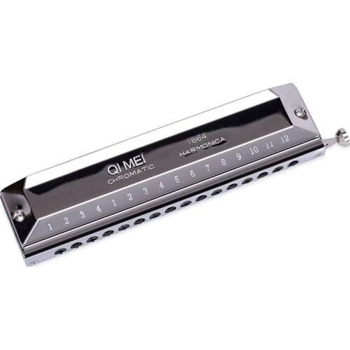 Qimei Harmonica 16 Holes 64 Tones Mouth Organ Instrumentos Key C Professional Chromatic Harp Musical Instruments