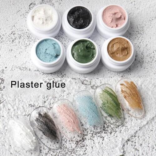 Gypsum Gel Nail Plaster Glue White Black 3D Sand Texture Soak Off Nail Art Polish Varnish DIY Create Drawing Design DIY UV Nail