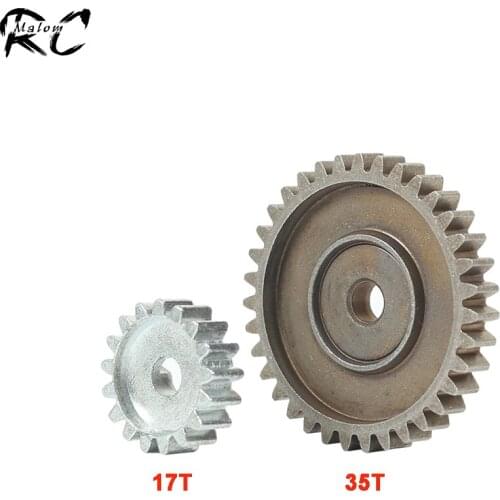 Harden Steel Diff Gear 35T Spur Gear 17T Pinion Differential Gear Set for RC Monster Bigfoot Truck HSP 94108 HSP 94188 Upgrade