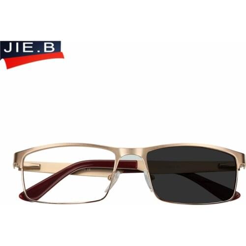 JIE.B New Transition Sunglasses Photochromic Reading Glasses Men Women Presbyopia Eyewear with diopters glasses with box
