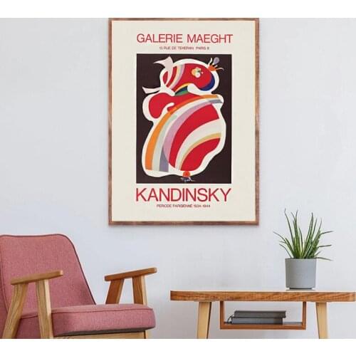Wassily Kandinsky Artwork Canvas Print Exhibition Poster Mid Century Modern Abstract Painting Picture Living Room Wall Art Decor