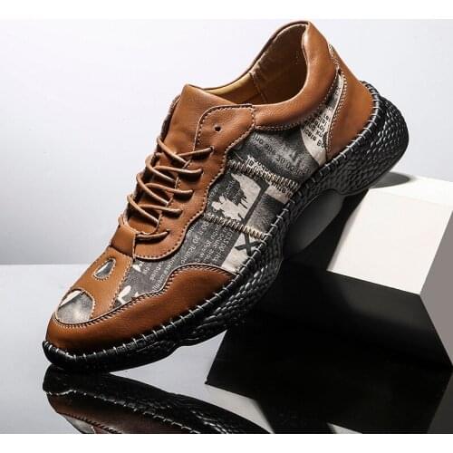 Leather Mens Walking Shoes Flat Loafers Man Outdoor Office Business Car Shoes Male Sport Sneakers Zapato Hombre Chaussures 38-48
