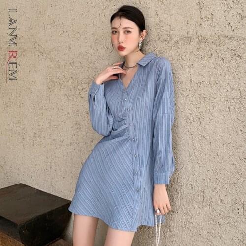 LANMREM Fashionable Shirt Dresses