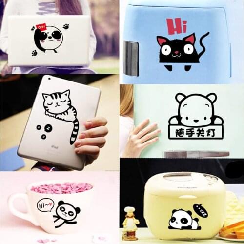 Hot DIY Cute Cat Dog animal Switch Stickers Wall Stickers Home Bedroom Door Closestool Refrigerator sticker Parlor Decoration