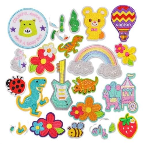 Stick And Sew On 10 Pcs Flower Animal Embroidered Patches Jeans Coat Tshirt Bag Shoe Hat Decor Repair Motif Emblem Diy Accessory