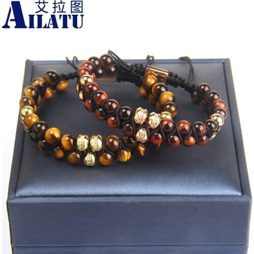 New Clear Cz Double Row 6 mm Natural Stone Beads Macrame Bracelet Top Quality Rope Chain Trendy All-match Jewelry