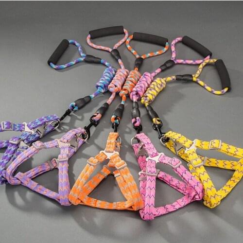 Dog Traction Rope Foam Handle Small And Medium Sized Dog Teddy Cat Thick Chest Back Traction Belt Pet Supplies