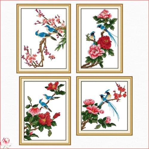 Joy Sunday Poetic Scenery Cross Stitch Kits Needlework Embroidery 11CT 14CT Counted Printed Handmade Patterns Decorations Crafts