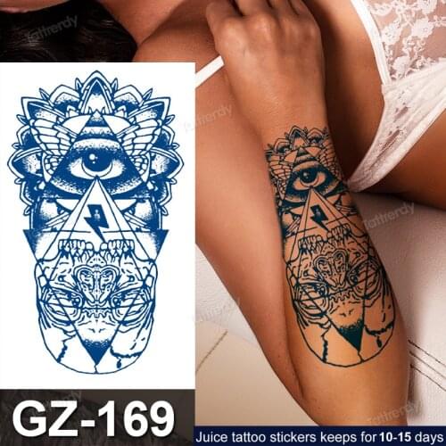 Sleeve tattoo juick in long lasting waterproof temporary tattoos arm band geometric triangle eye clock tattoo designs men women