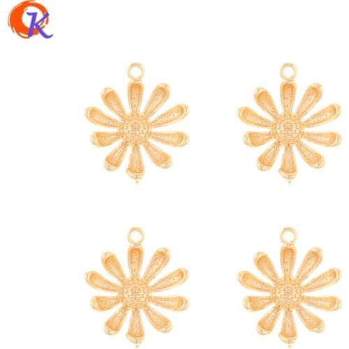 Cordial Design 50Pcs 16*17MM Jewelry Accessories/DIY Connectors/Genuine Gold Plating/Flower Shape/Hand Made/Earring Findings