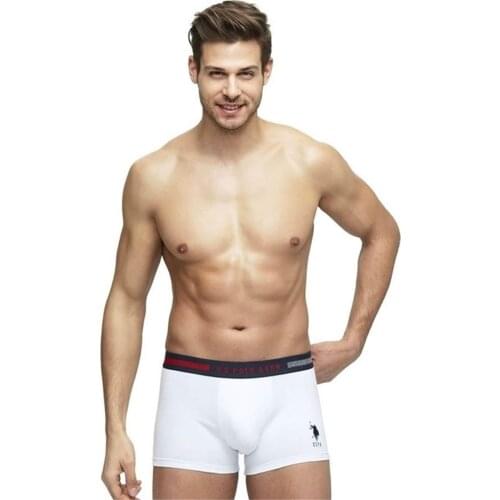 U.S. Polo Assign Male Boxer Triple Pack White-Navy Blue-Gray Official Licensed Original USPA Underwear Product Cotton Flexible casual Made In Turkey