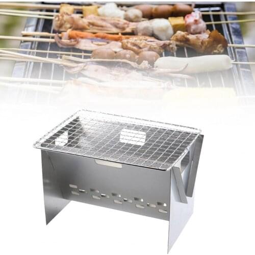 Outdoor Stove Folding BBQ Grill Picnic Portable Stainless Steel Barbecue Wood Fire Burning Stove Camping Oven