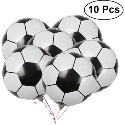 10Pcs 18 Inch Football Aluminum Foil Balloon Soccer Metallic Mylar Balloons Decoration for Birthday Party