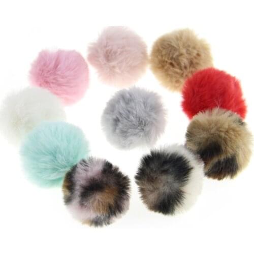 High Quality Soft Leopard Round Fur Ball Fit Girl Hair Jewelry Headband Clips Women handbag Decoration 20pcs 45mm