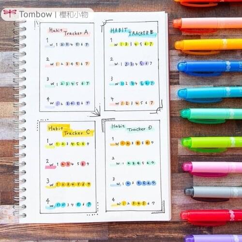 Japan TOMBOW Playcolordot Round Tip Watercolor Pen Thin Fluorescent Markers Dot Marker WS-PD