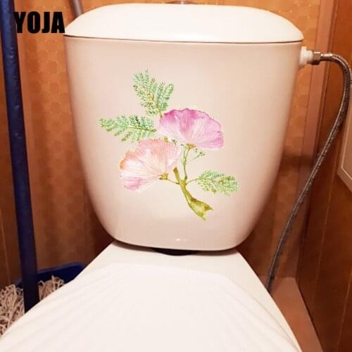 YOJA 21*18.2CM Hand Painted Watercolor Plant Flowers Home Toilet Decor Fashion Wall Sticker T1-0999