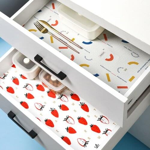 1 Roll Printing Cabinet Mat Kitchen Greaseproof Paper Household Wardrobe Waterproof Cabinet Mat Drawer Paper Moisture Proof Mat