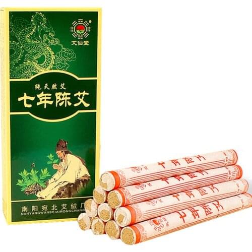 10 pcs seven year pure moxa leaves handmade moxa sticks acupuncture massage use