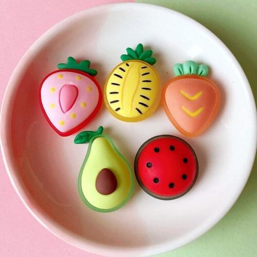 10pcs Avocado Strawberry Watermelon Fruit Resin Jewelry Accessories Patch DIY Mobile Phone Shell Material