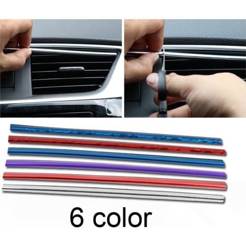 10pcs Chrome Car Styling Mouldings Interior Air Vent Grille Switch Rim Trim Outlet Scratch Guard Protector Car Styling Strip