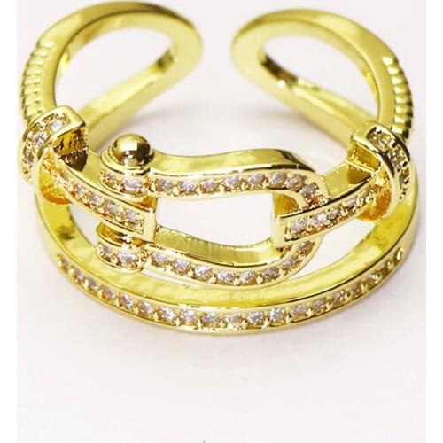 10 Pcs New design metal rings Zircon rings fashion Open rings jewelry Rings jewelry rings Gold color rings women Rings51339