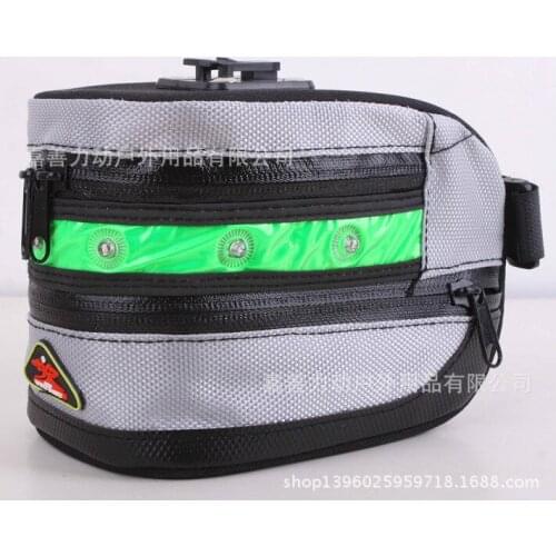 100pcs/lot Mountain bike tail bag bag taillight warning illuminated with light pack bag bicycle riding supplies LIGHT