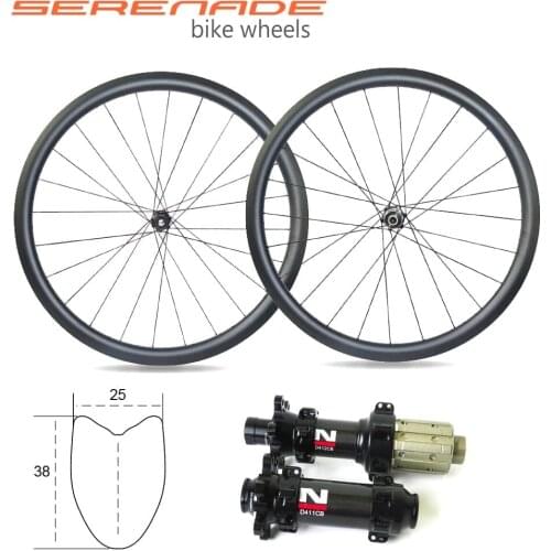 1120 gr 38mm tubular carbon wheelset 700c road bike disk wheelset thru axle novatec D411CB-D412CB