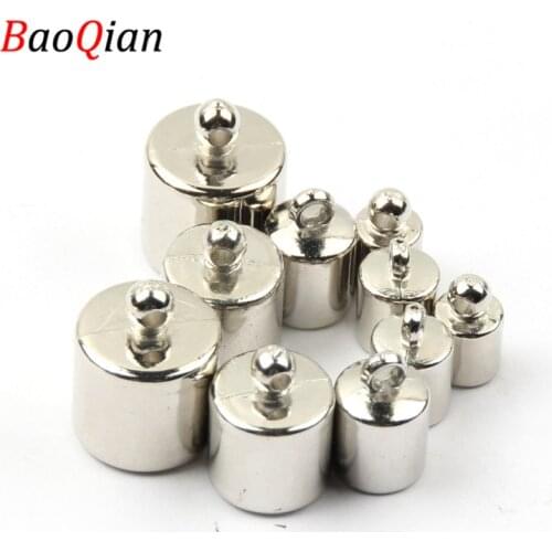 6/7/8/10/12MM silver plated Tassel End Bead Cover Suitable for DIY Handmade Jewelry Tassel Line End Cap Reinforcement