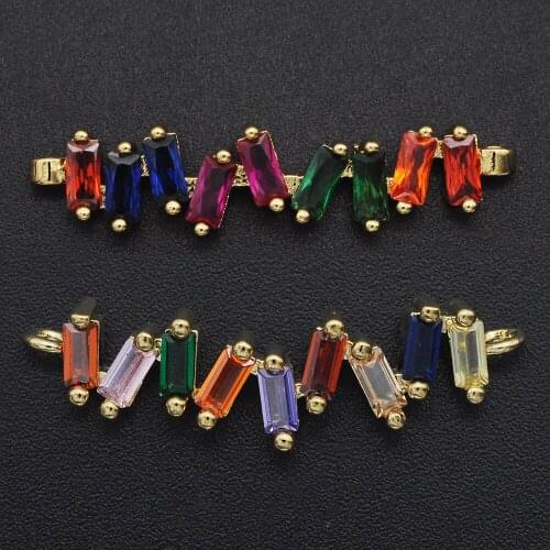 8x36mm 100% CZ Zircon DIY Jewelry Bar Shape Connectors Charm Wholesale Bracelet Making Connector Jewellery Connector
