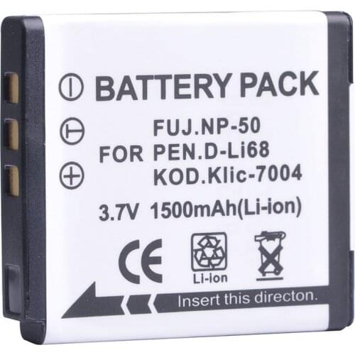 1Pcs NP-50 FNP50 NP50 KLIC-7004 D-Li68 Batteries for Fujifilm X10 X20 F50 F75 F665 F775 F900 EXR F505 F305 F85 F200 F100 F50FD