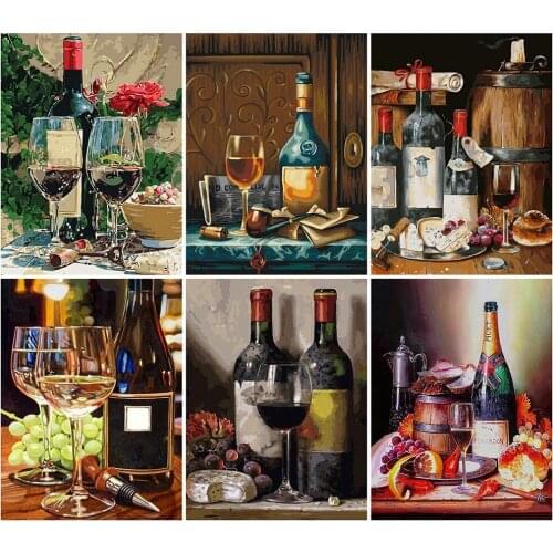 DIY Diamond Painting Landscape 5D Full Square/Round Drill Diamond Embroidery Liqueur Mosaic Food Decor For Home Gift Wall Art