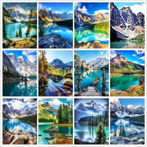DIY Diamond Painting Mountain scenery Handicrafts Full Diamond Embroidery Landscape Cross Stitch Lake Home Decoration