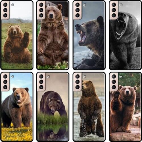 Brown Black Bear Soft Case For Samsung Galaxy S21 Ultra Note 20 Note 10 S8 S9 S10 Plus S20 FE Phone Cover