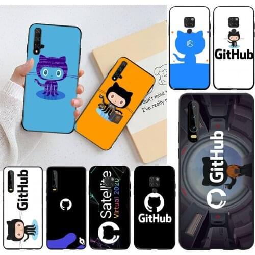 Social Github Programming Cat DIY phone Case cover Shell for Huawei P40 P30 P20 lite Pro Mate 30 20 Pro P Smart 2019 prime