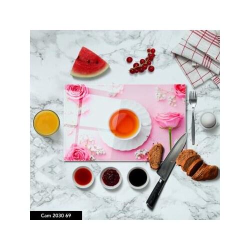 DTMEXPRESS Temperred Glass Decorative Kitchen Cutting Board Easy Clean Healthy Food Fruit Chopping Board Presentation Board