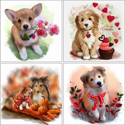 Evershine Diamond Embroidery New Arrival Dog 5D DIY Diamond Painting Animal Rhinestone Art Christmas Decorations