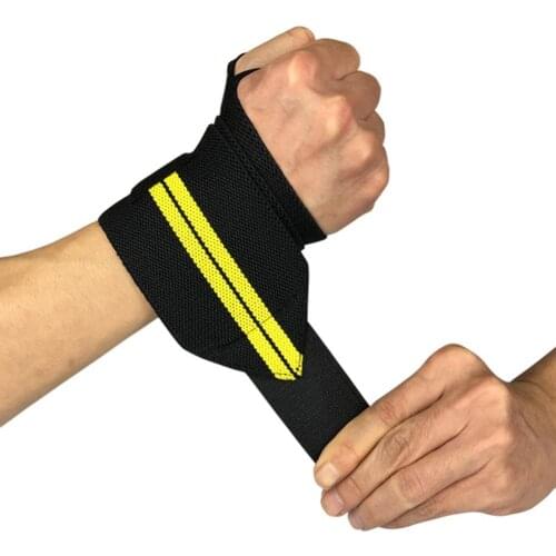 Fitness Exercise Padded Wrist Thumb Brace Strap Power Hand Wrap Support Gym Training Bar Wristband Fitness Safety Equipment