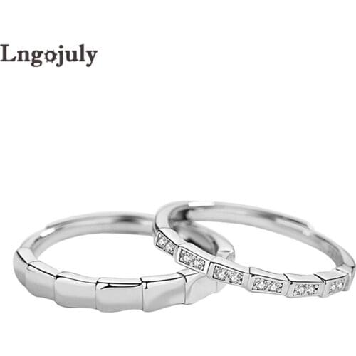 Hot Sale Noble 925 Sterling Silver Couple Rings Rainforest Plantain Green Leaves Cool Sweet Romantic Style Rings For Lovers Gift