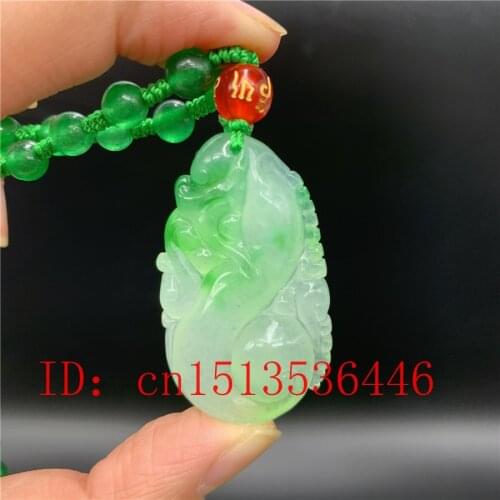Chinese Green Jadeite Ruyi Jade Pendant Necklace Charm Jewellery Fashion Lucky Amulet Gifts for Women Men Sweater Chain