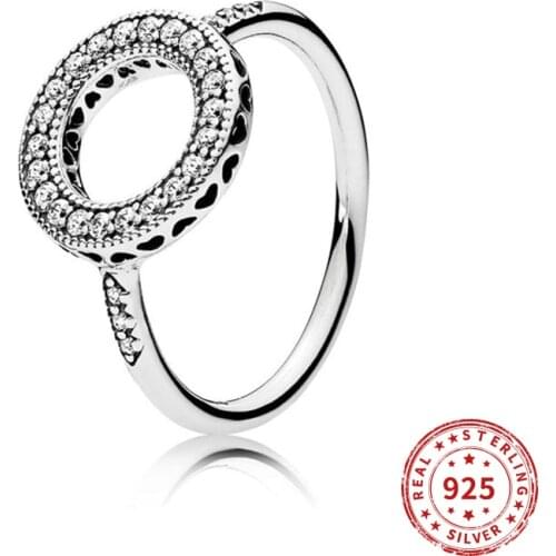 Original Entwined Circles Vintage Sparking Hola Rings For Women 925 Sterling Silver Ring Wedding Party Gift Fine Jewelry 2021